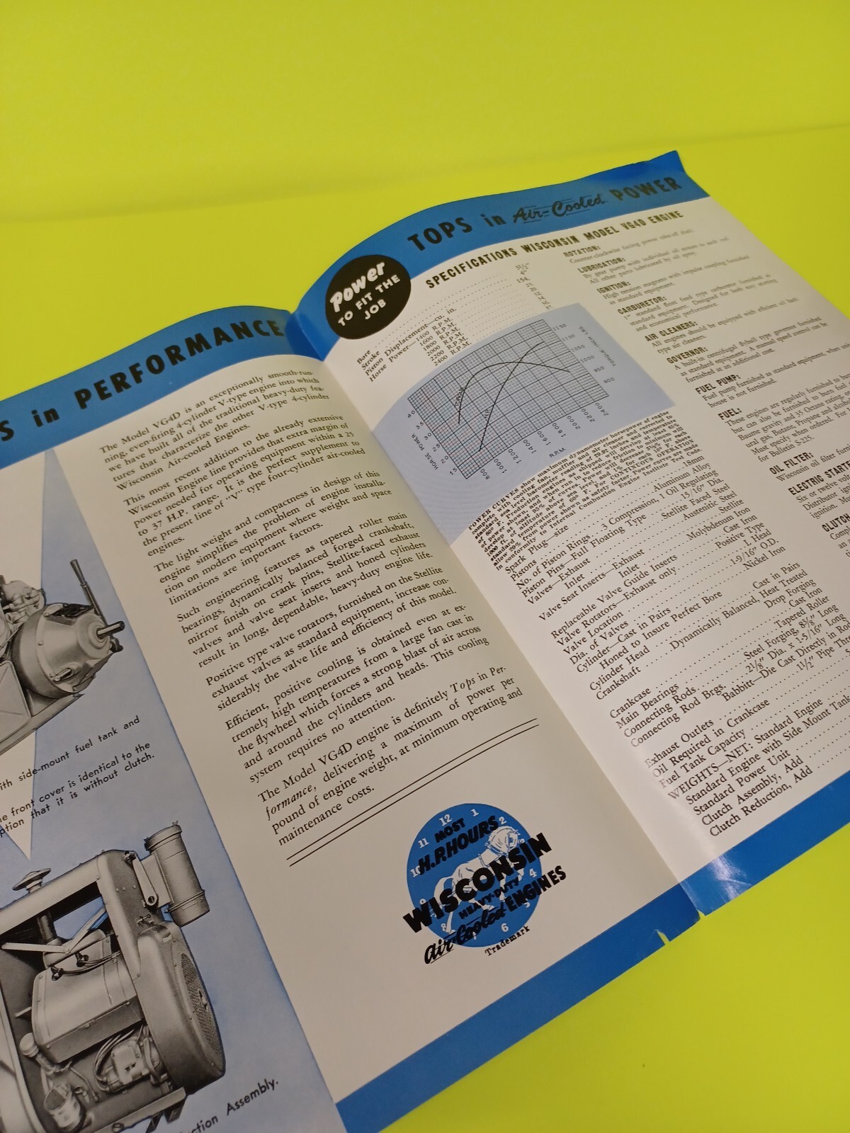 Wisconsin Heavy-Duty Air-Cooled Engines Brochure VG4D v-type 4-cylinder