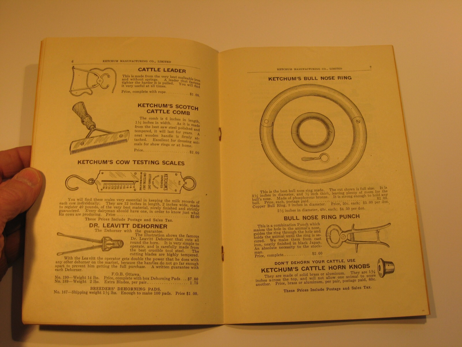 Ketchum Manufacturing 1923 Catalog Animal Tags Cattle Sheep Ottawa
