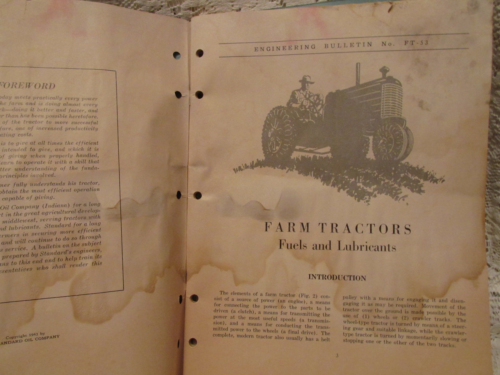 Vintage Engineering Bulletin “Farm Tractors Lubricants” Standard Oil