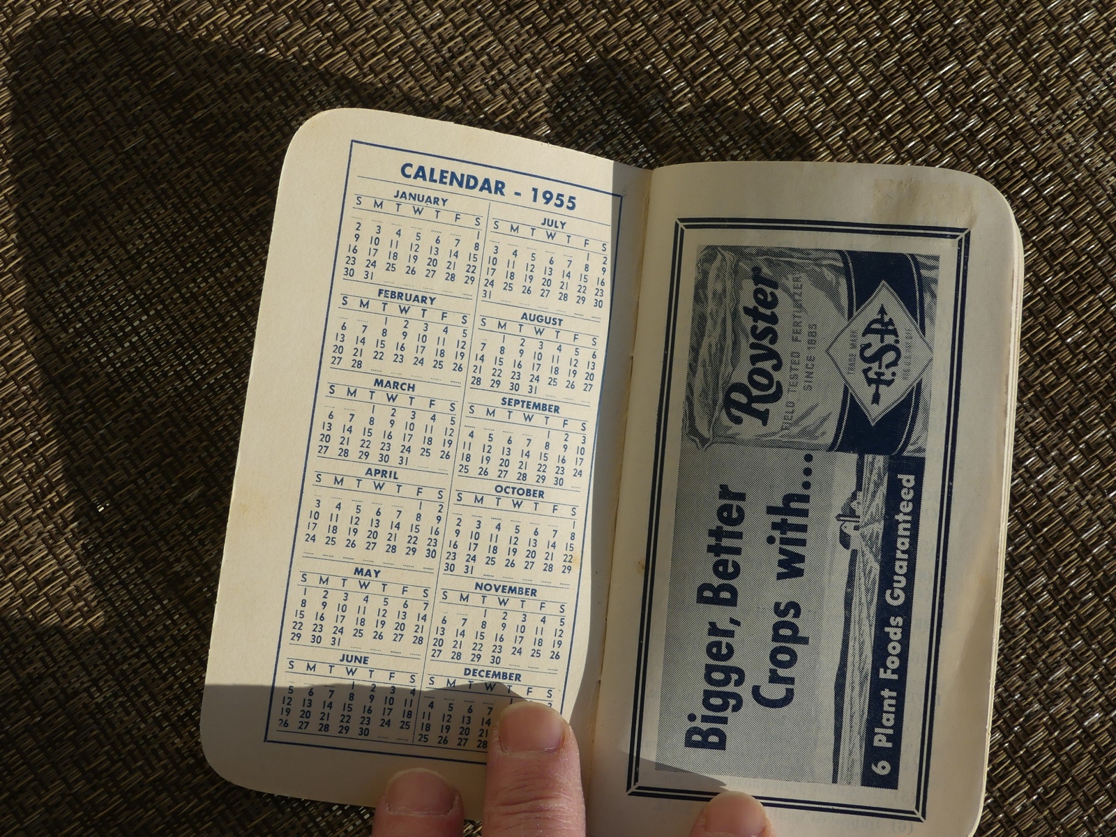 Vintage Royster Advertising Fertilizer Guano Farm Agriculture Calendar Booklet