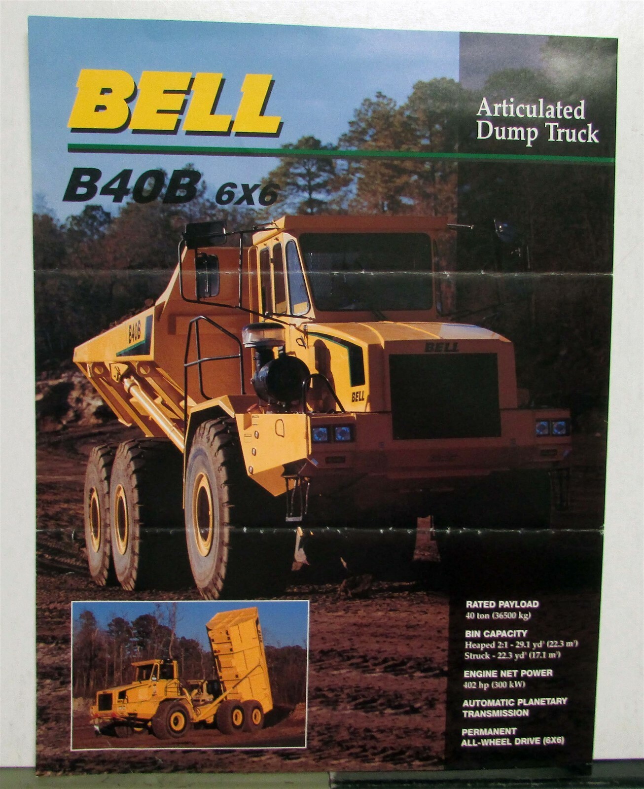 1996 Bell B40B 6X6 Articulated Dump Truck Construction Sales Data Sheet