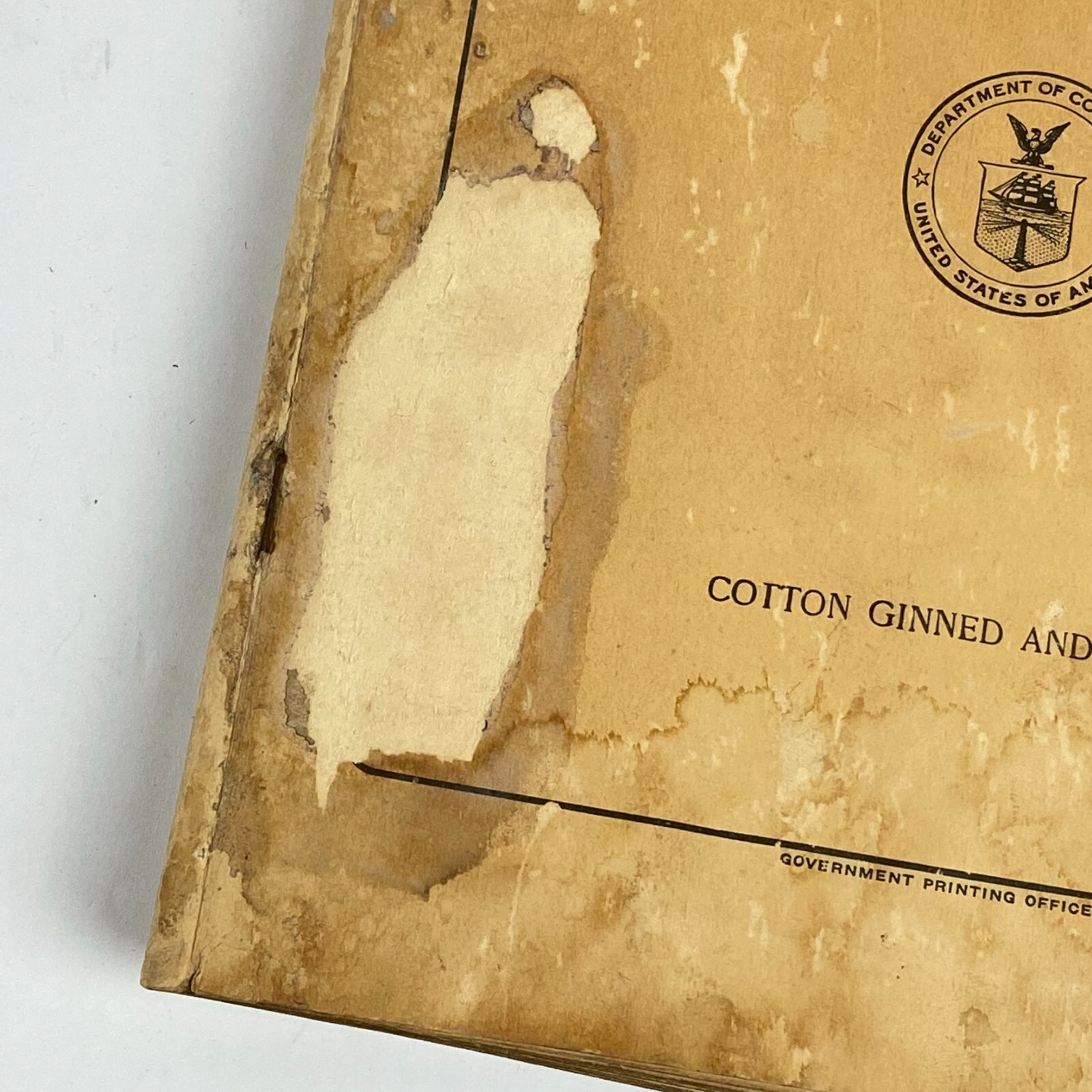 1950’s Dept of Commerce Cotton Ginner’s Record Book Filled Out Vintage