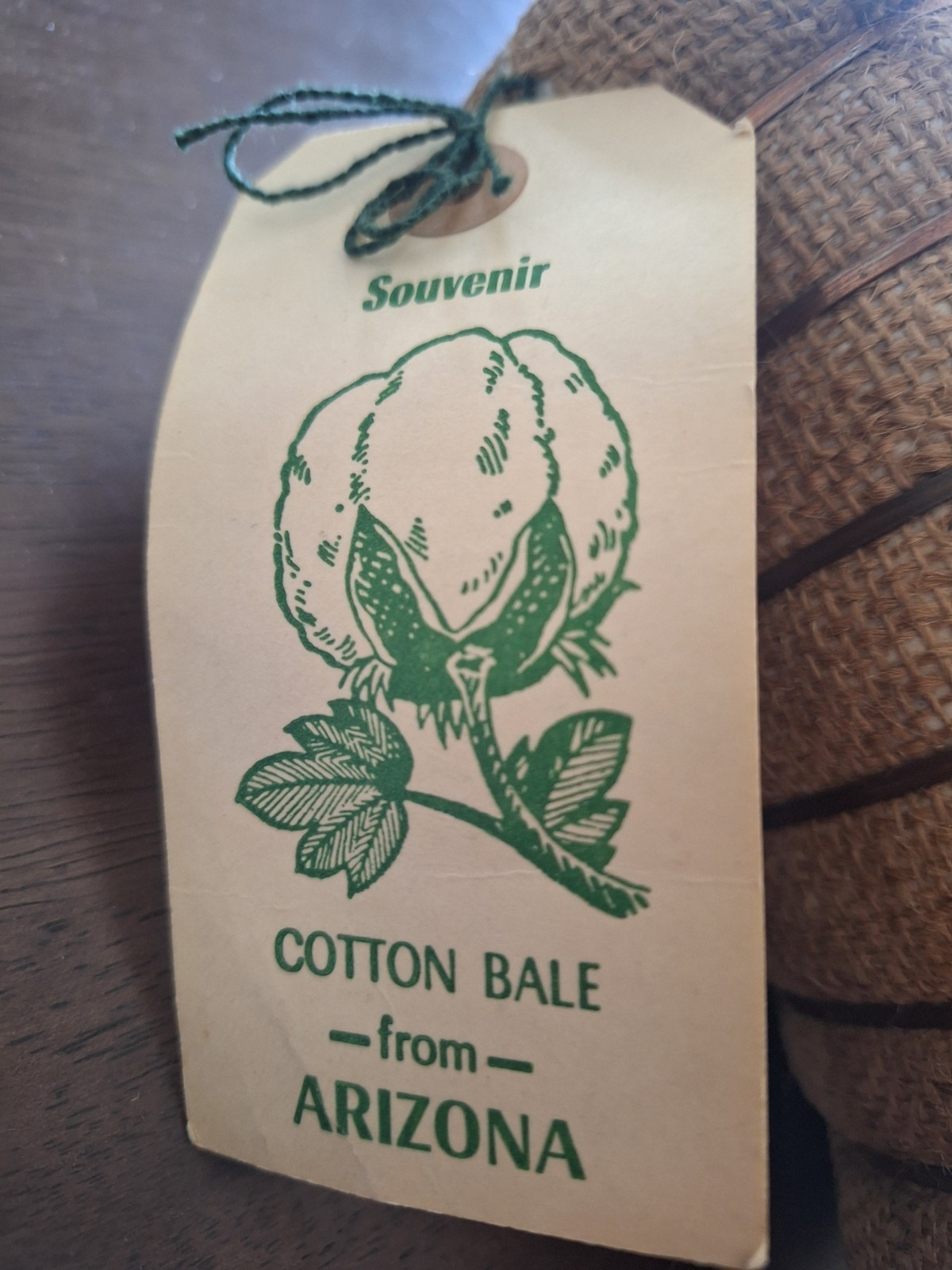 ARIZONA COTTON BALE SOUVENIR-VINTAGE 7″ HIGH WIRE BANDED PIMA COTTON-ADORABLE PC