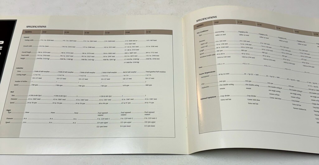 HESSTON 1110-1170 Sickle-Type Mower Conditioners Brochure