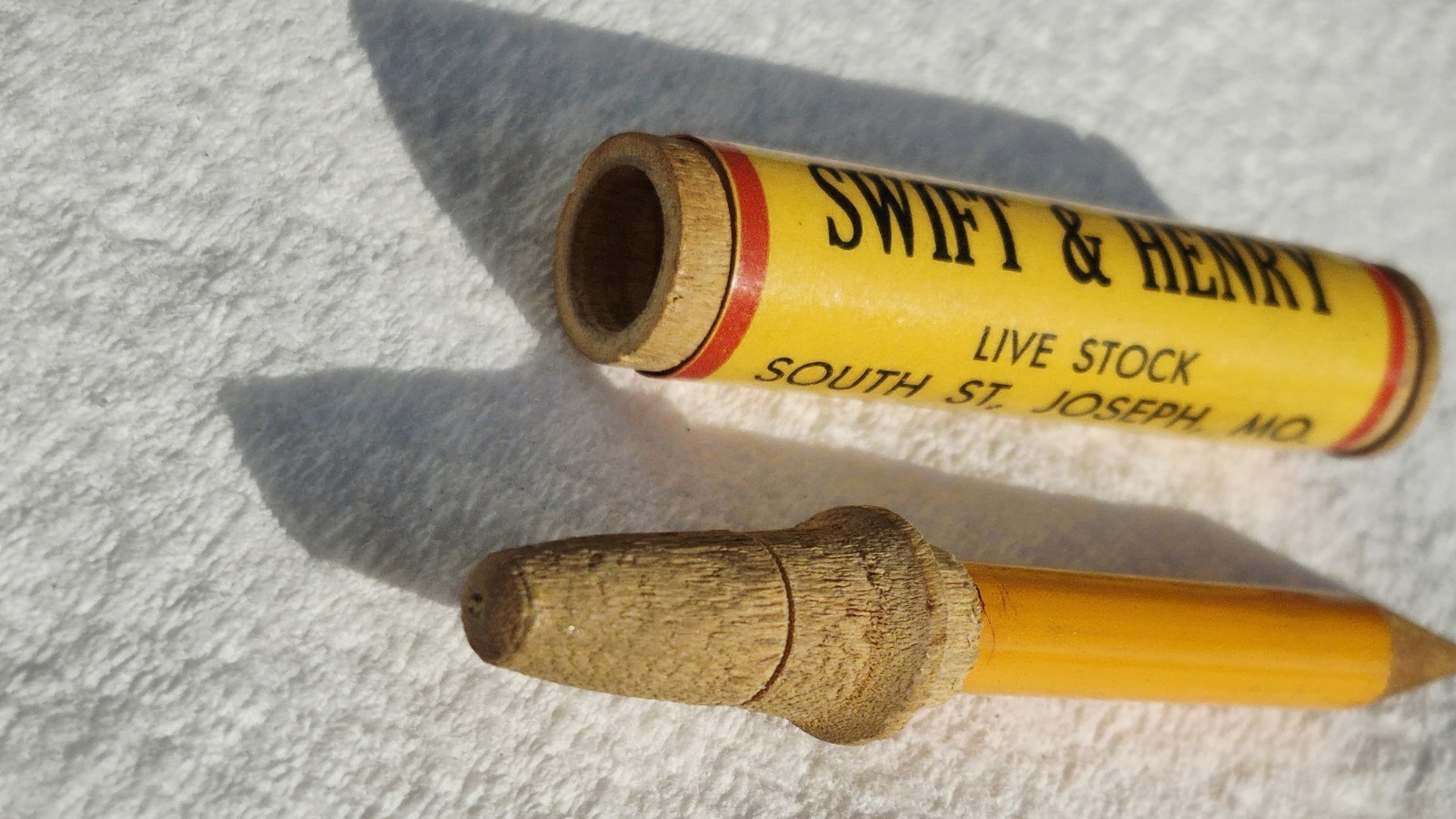 “SWIFT & HENRY Live Stock South St. Joseph Mo. Commission Co.”WOOD Bullet Pencil