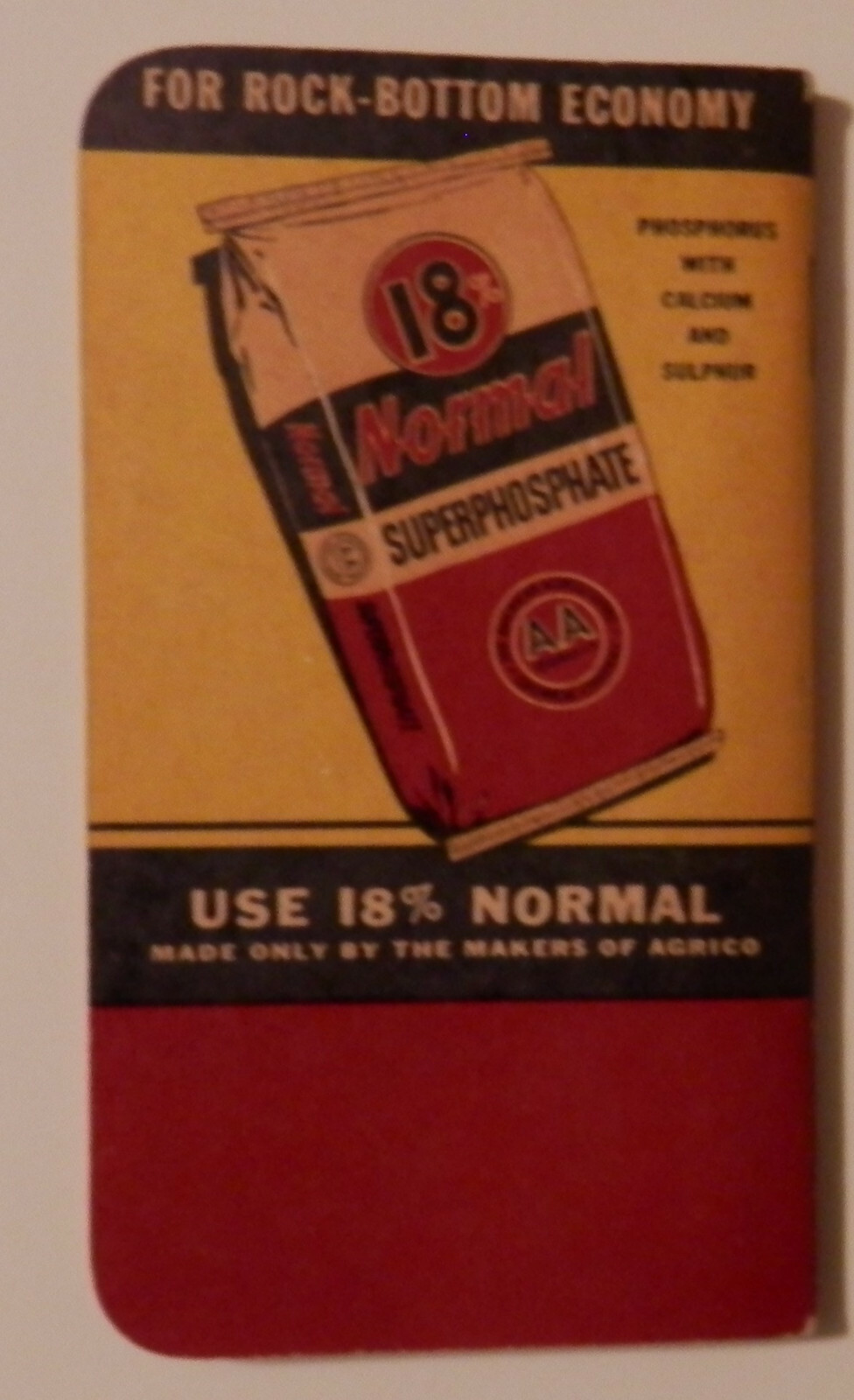 Agrico Fertilizer Memo Book, Circa 1955, Nice Condition