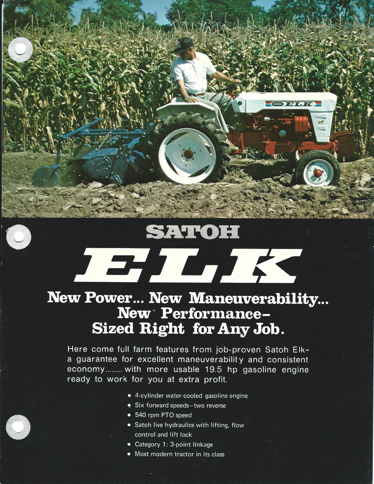Farm Tractor Brochure – Satoh – Elk – c1970’s (F4497)