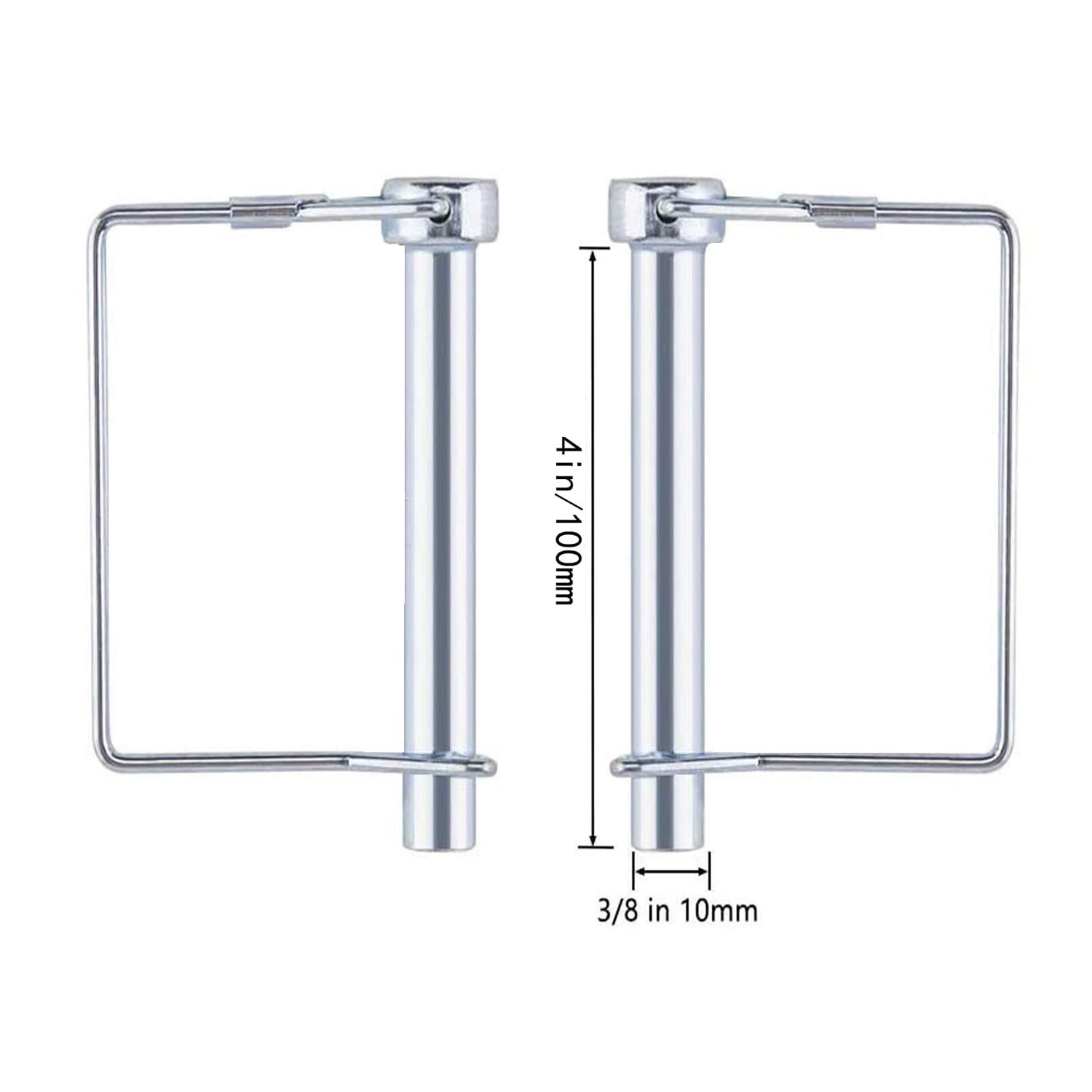 4 Pack 3/8″ X 4″ Heavy Duty Trailer Coupler Pins with Anti-Loss Cable – Zinc Pla