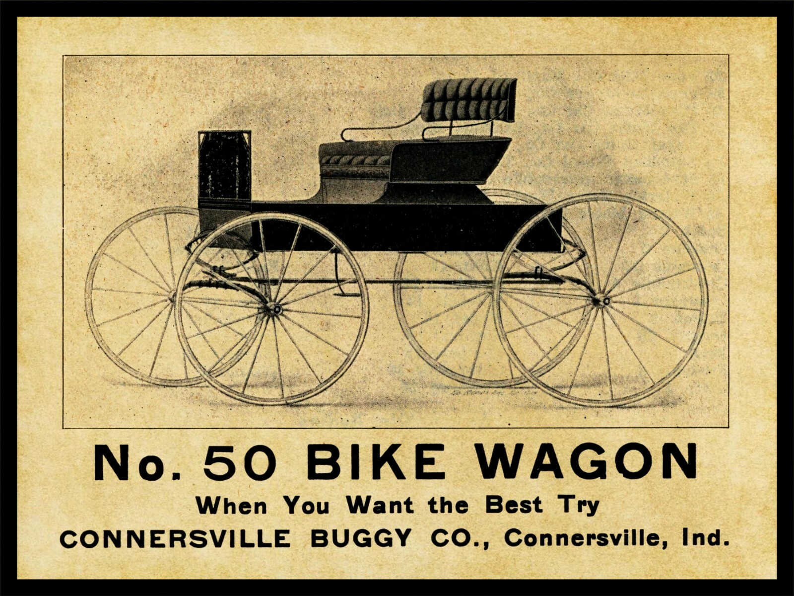 1905 Connersville Buggy Co Indiana NEW Metal Sign 24″x30″ USA STEEL XL Size 7 lb