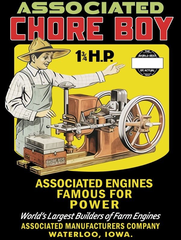 Associated Chore Boy Gas Engines NEW Metal Sign USA Made: 9×12″ Ships Free