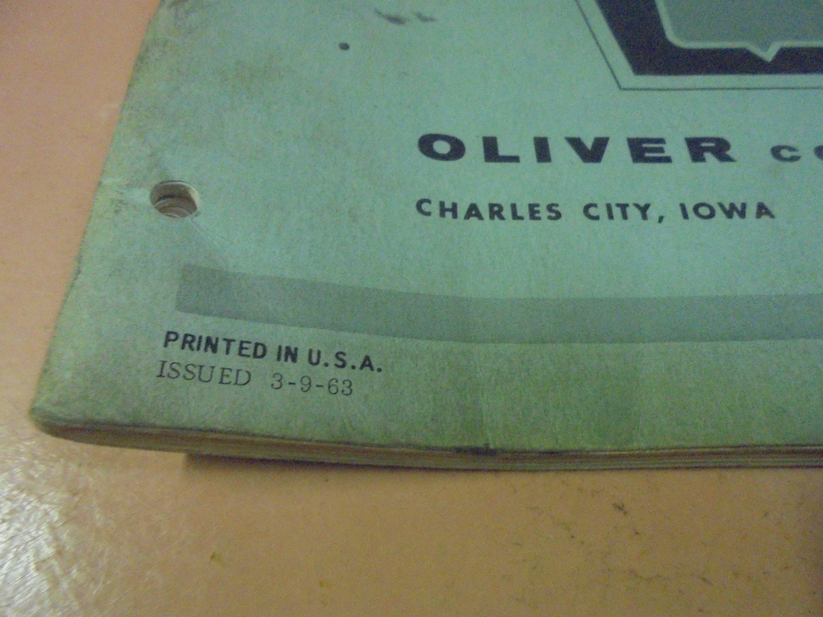 Vintage Oliver 1600 Tractor Operator’s Manual 1963