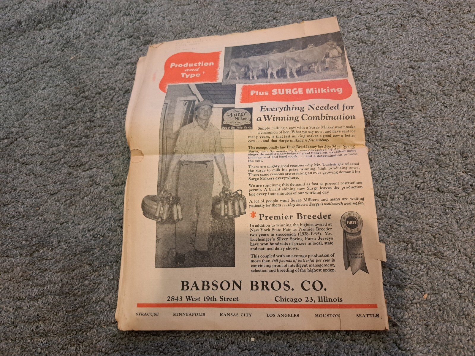Hoard’s Dairyman Jan. 25 1945 Dairy Farming Newspaper Fort Atkinson