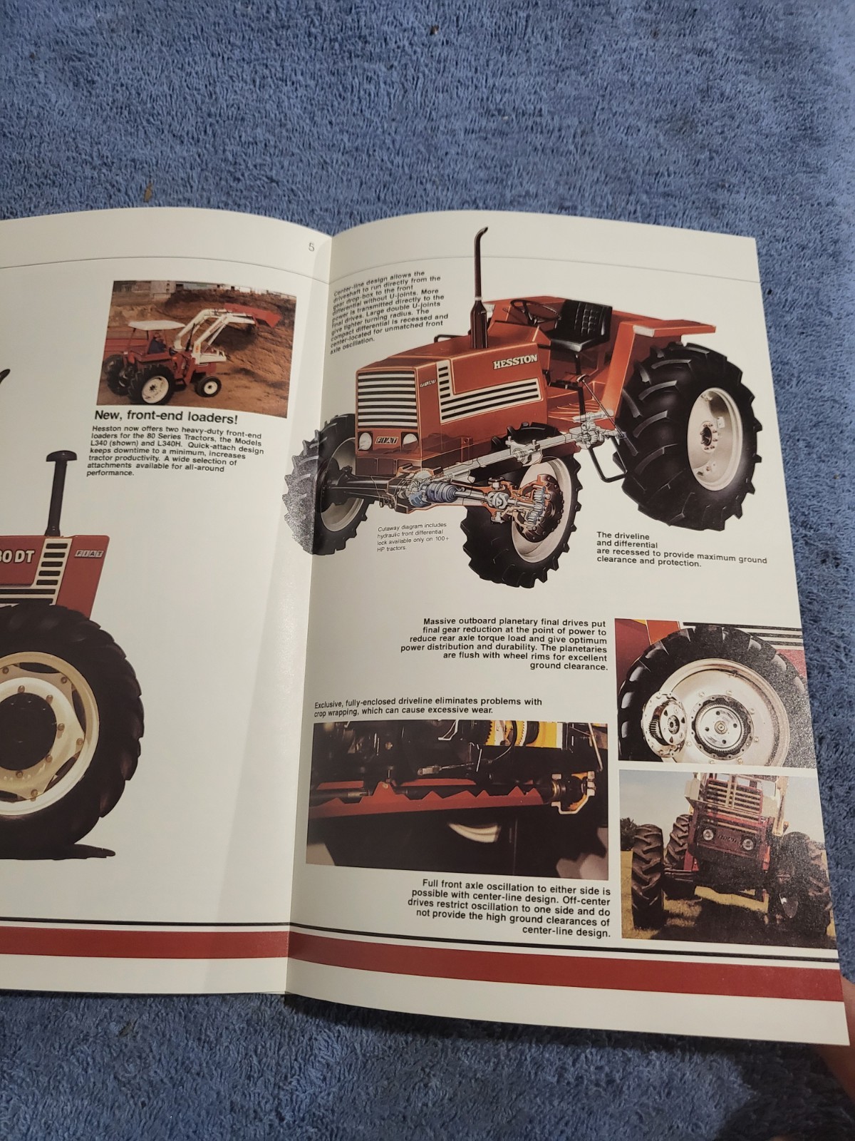 Vintage 1982 Fiat Hesston 80 Series 580-980 Tractors 50-90 PTO HP Sales BROCHURE