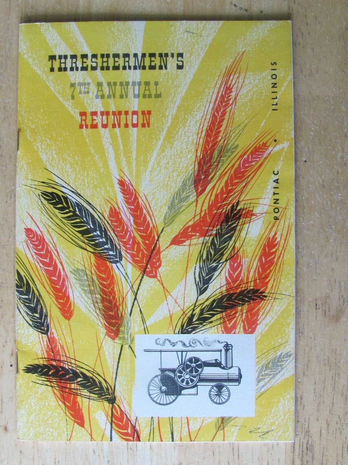 1955 PROGRAM 7th TRESHERMAN’S REUNION STEAM ENGINE SHOW PONTIAC IL FARM