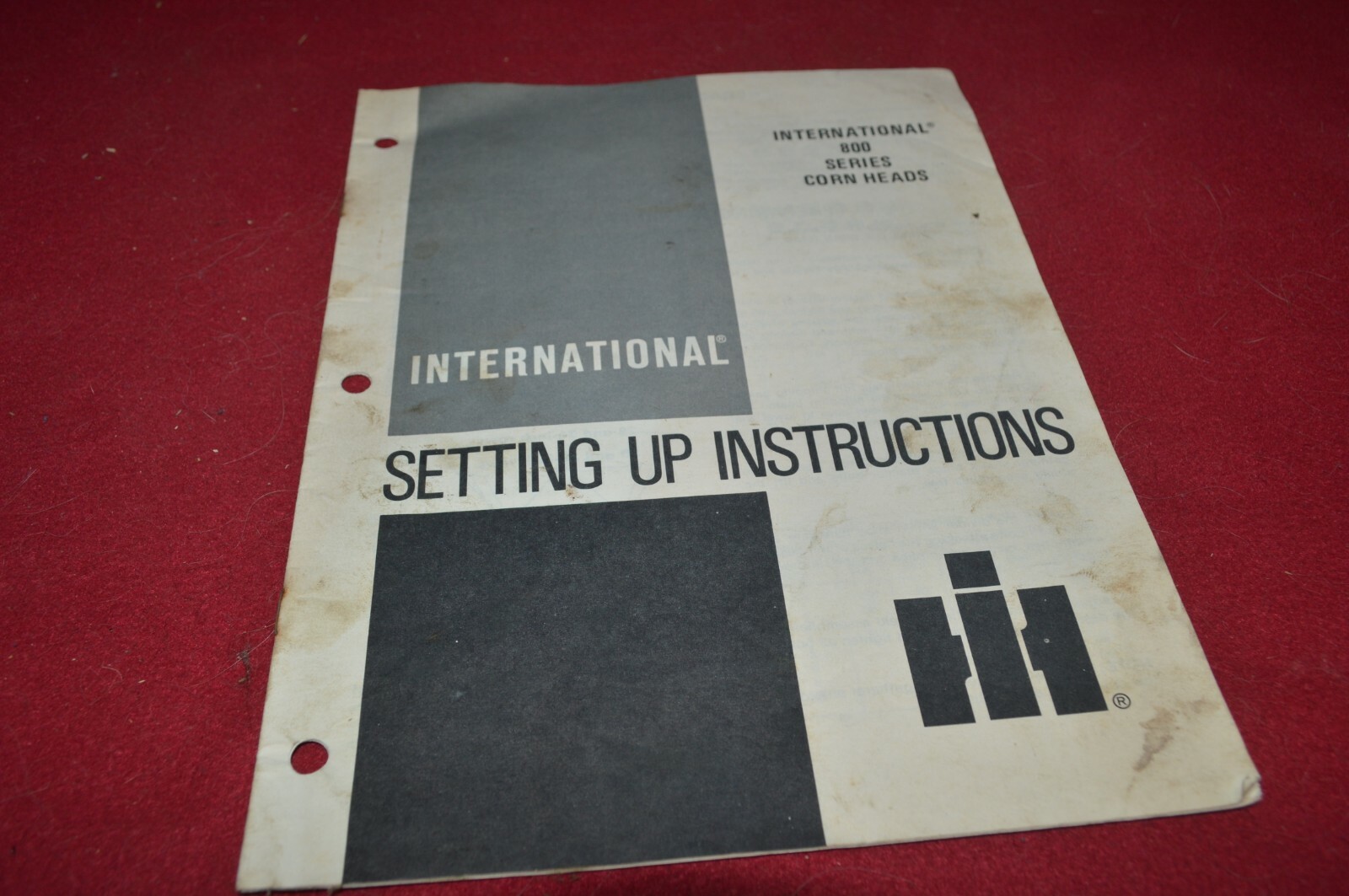International Harvester 800 Se Grain Header Setting Up Instructions Manual BASE