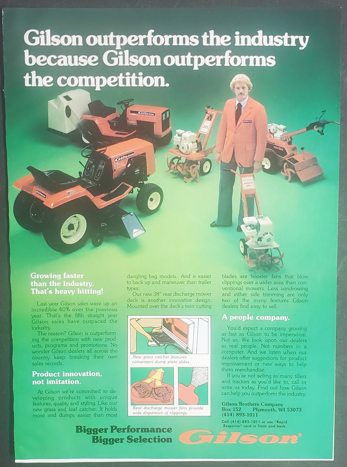 Gilson Lawn and Garden Equipment 1980’s Advertisement