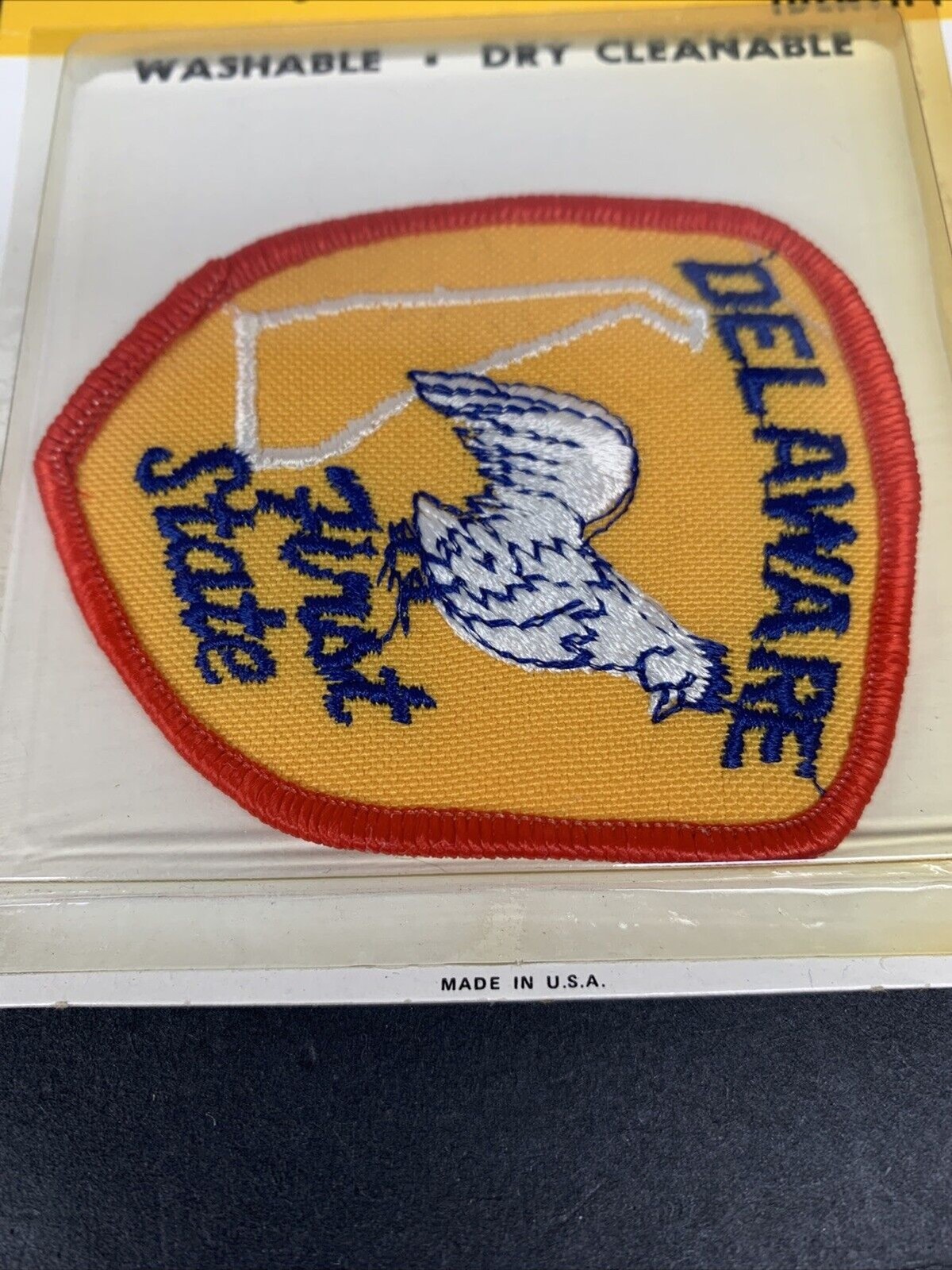 Vintage Embroidered Patch DELAWARE First State Poultry Chicken Rooster Farm