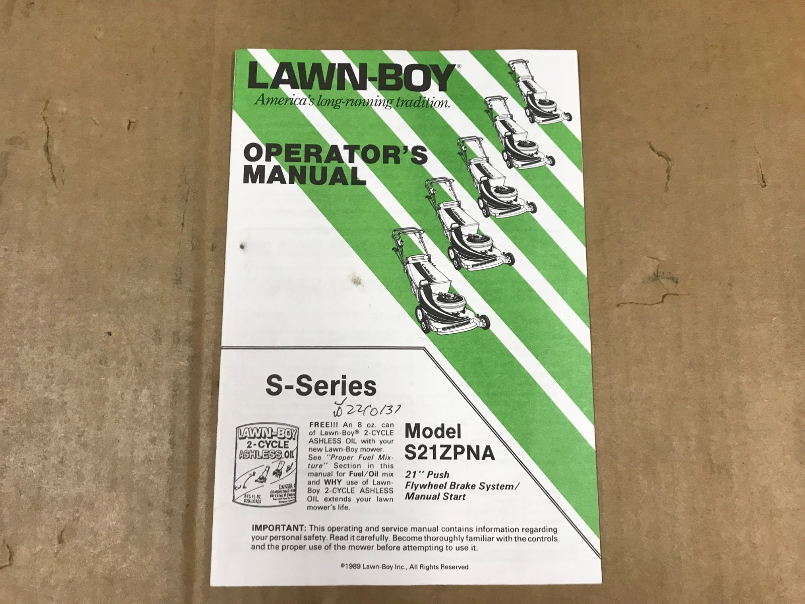 Vintage Lawn-Boy S-Series 21″ Push Flywheel Brake System – Operator’s Manual