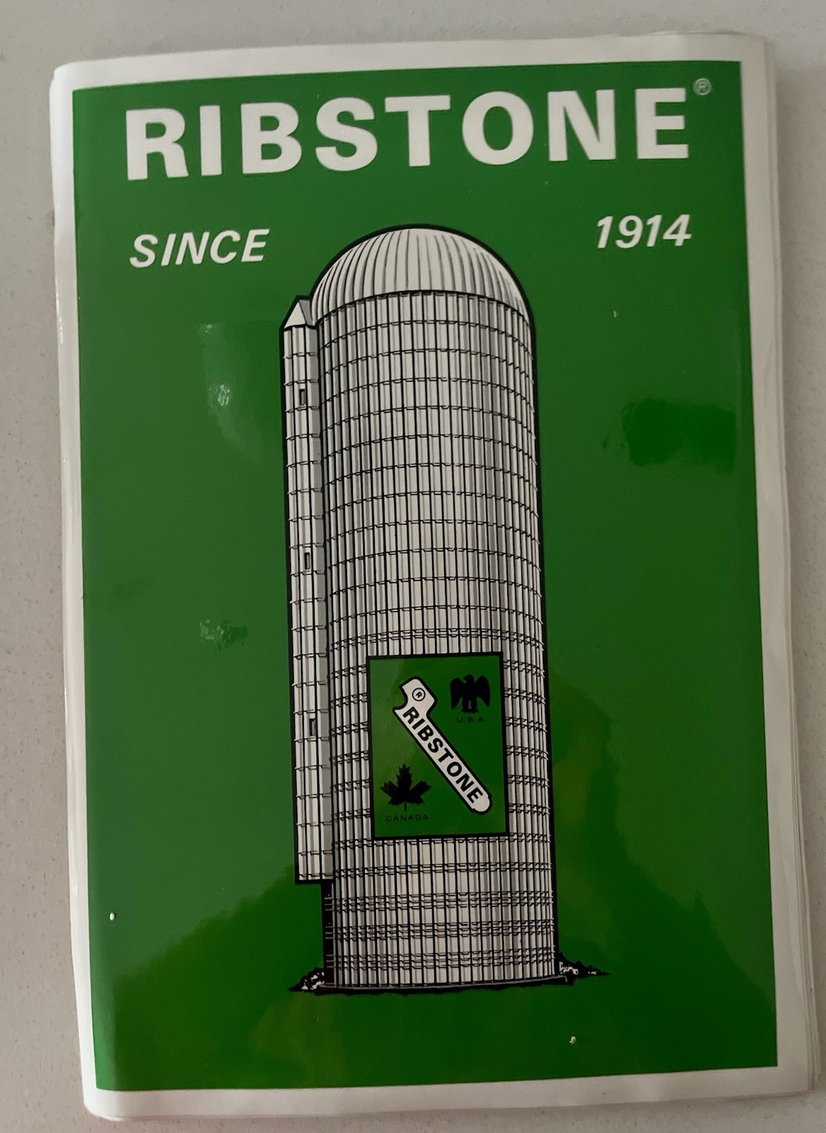 🇨🇦 Vintage Ribstone Canada Farm Sticker Silo Logo Since 1914 13″x9″ Decal