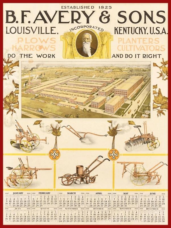 B.F. Avery Implements of Louisville, KY NEW METAL SIGN: 12×16″ & Free Shipping