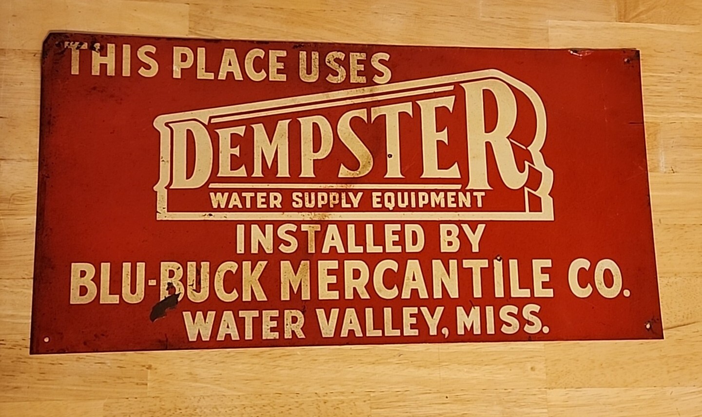 Dempster Windmill Water Supply Equipment Farm Tin Sign Vintage Antique 24×12