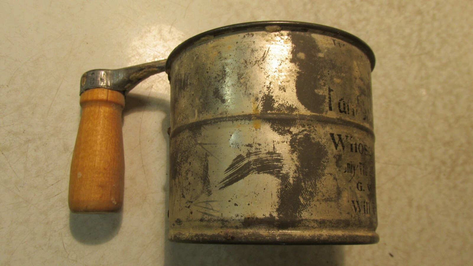 Antique Flour Sifter Farmers Union Co. Store G.W. Boresh