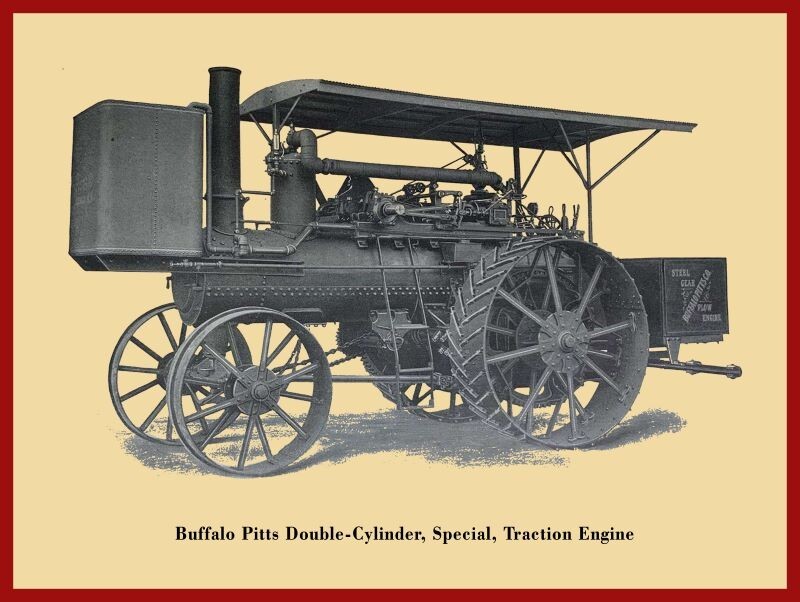 1908 Buffalo Pitts Traction Engine NEW Sign 18×24″ USA STEEL XL Size