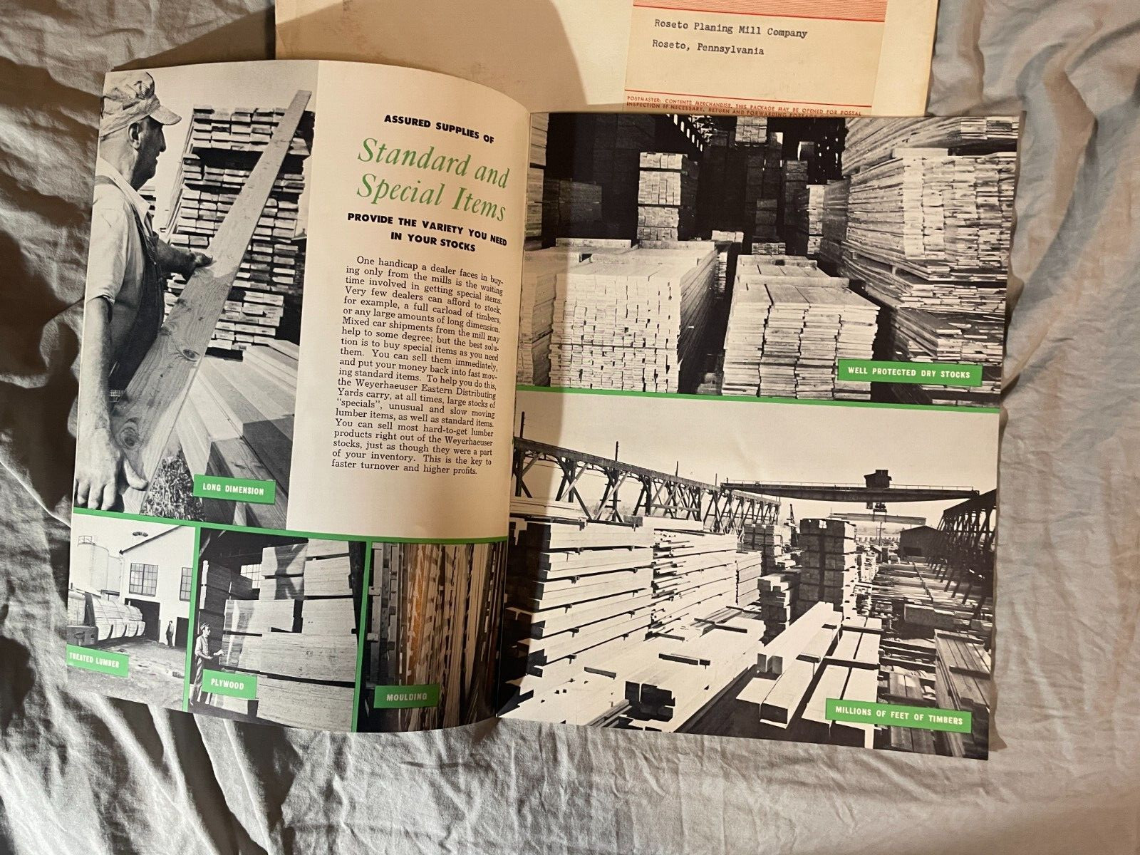 1950’s Weyerhaeuser Eastern Distributing Yards Brochure Pamphlet Lumber Vintage