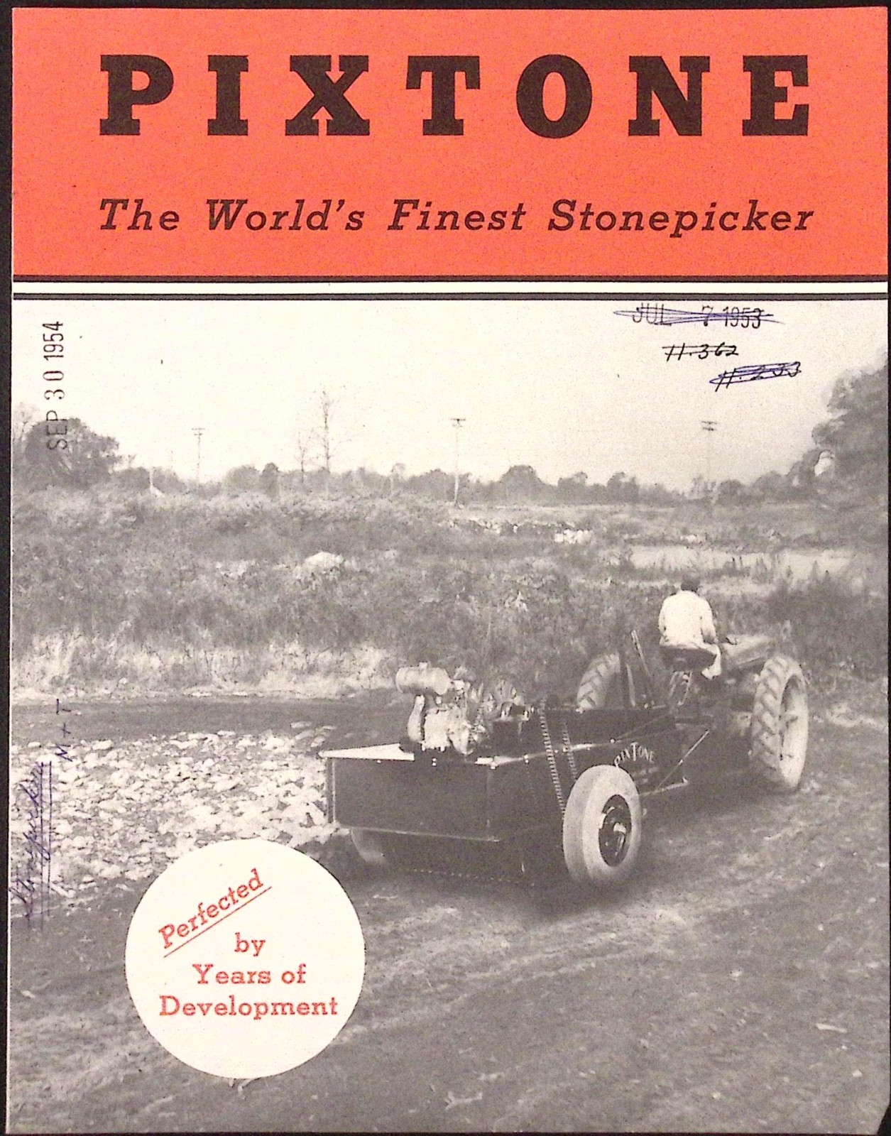 1954 Pixtone World’s Finest Stone Picker Brochure Bridgeport Implement Works