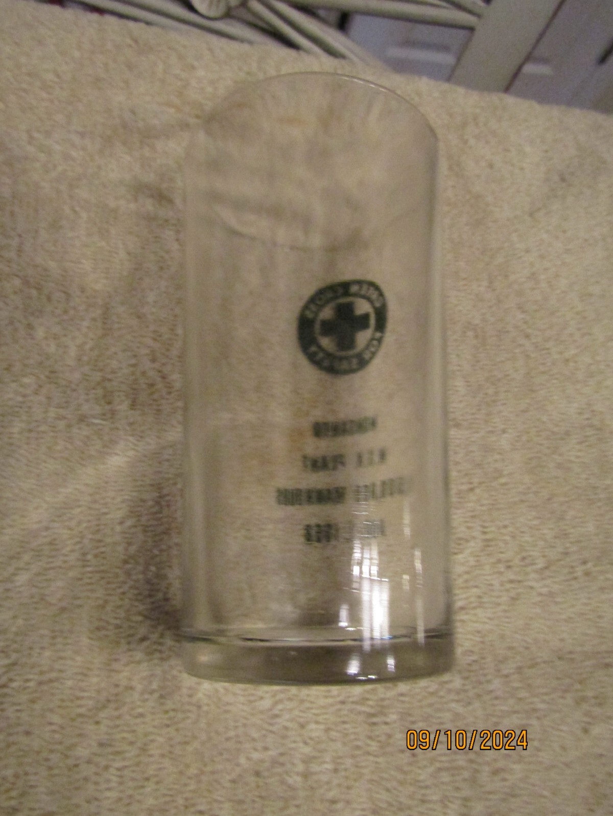 Vintage Monsanto WGK Plant 1500000 Manhours 1958 Green Cross For Safety 4″ Glass