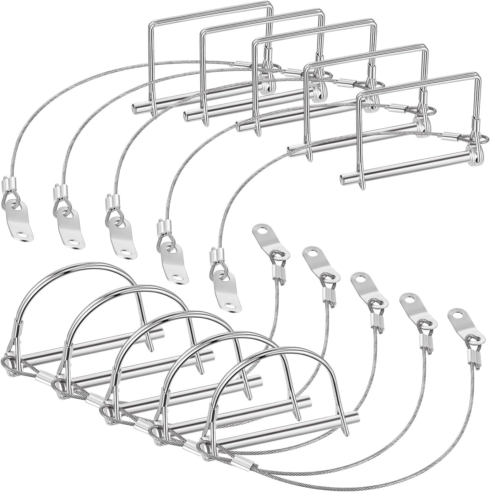 Umigy 10 Pcs Trailer Coupler Pin with Steel Quick Release Ring, 2-3/4″ x 1/4″…