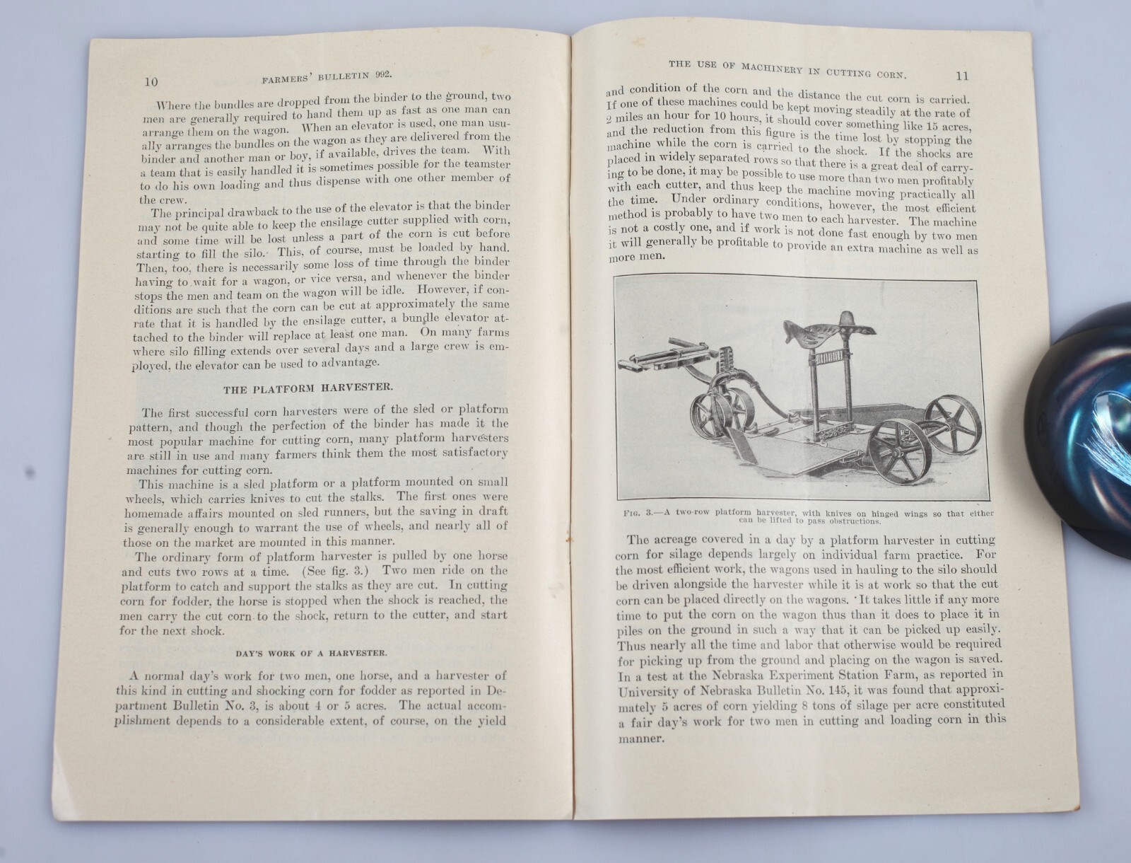 Vintage 1918 USDA Farmer’s Bulletin The Use of Machinery in Cutting Corn