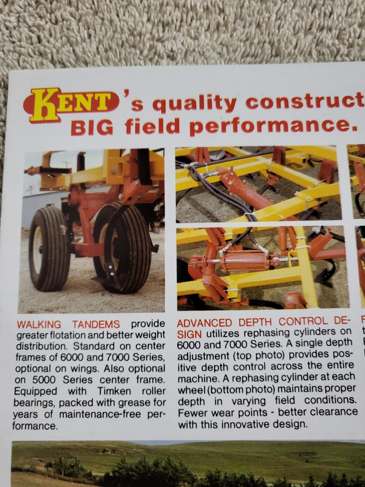 1970s Kent 4000 5000 6000 7000 Series Field Cultivators BROCHURE John Deere IH