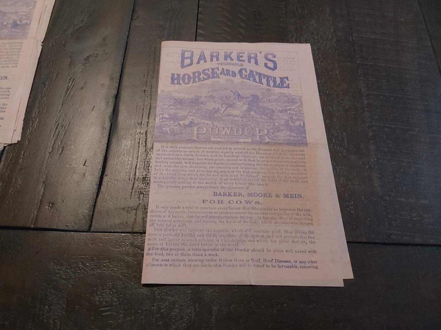 Barkers vegetable Horse & Cattle Powder Advertising Envelope & Brochures 1800s