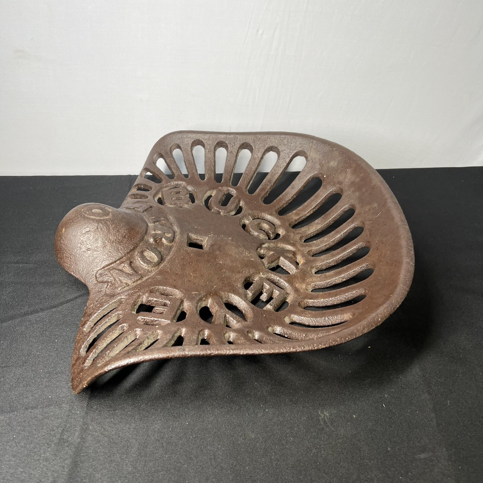 Antique Cast Iron Tractor Seat Aultman Miller & Co. Buckeye Akron Farm Implement