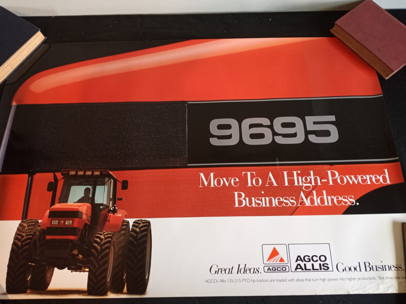 Vintage AGCO Allis~9695~135-215 PTO hp Tractors~Dealer Poster~ 24″ X 36″