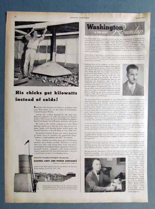 Large 1949 Light & Power Ad Photo Endorsed by Eugene Morris of Shreveport LA
