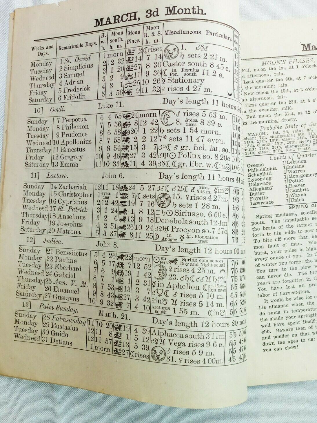 Vintage 1915 John Bear Baer’s Agricultural Almanac Lancaster PA Antique Farmers