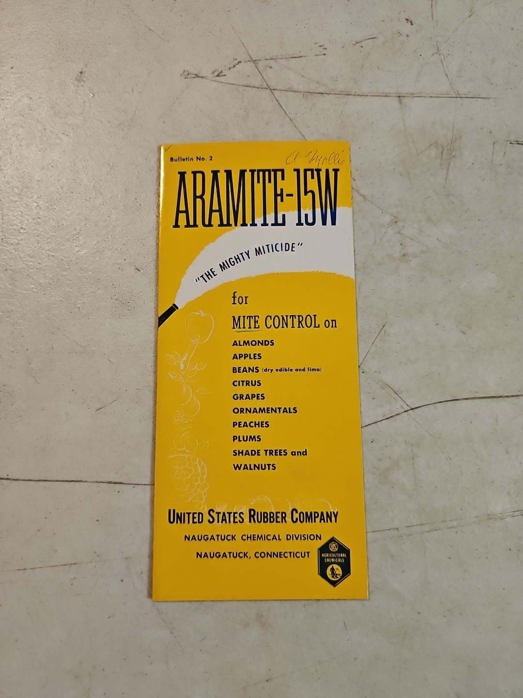 Vintage 1951 United States Rubber Co Aramite 15W For Mite Control Brochure