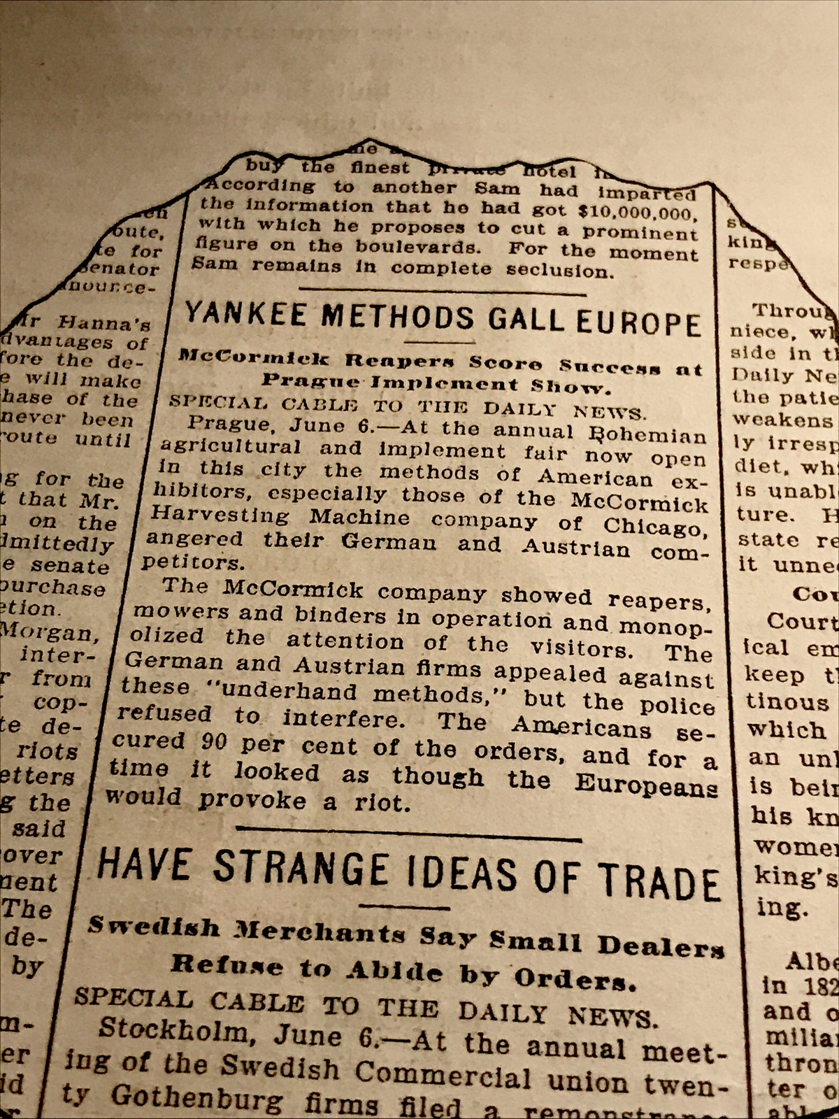 1902 McCormick Harvesting Machine Farm Advertising “Yankee Methods Gall Europe”