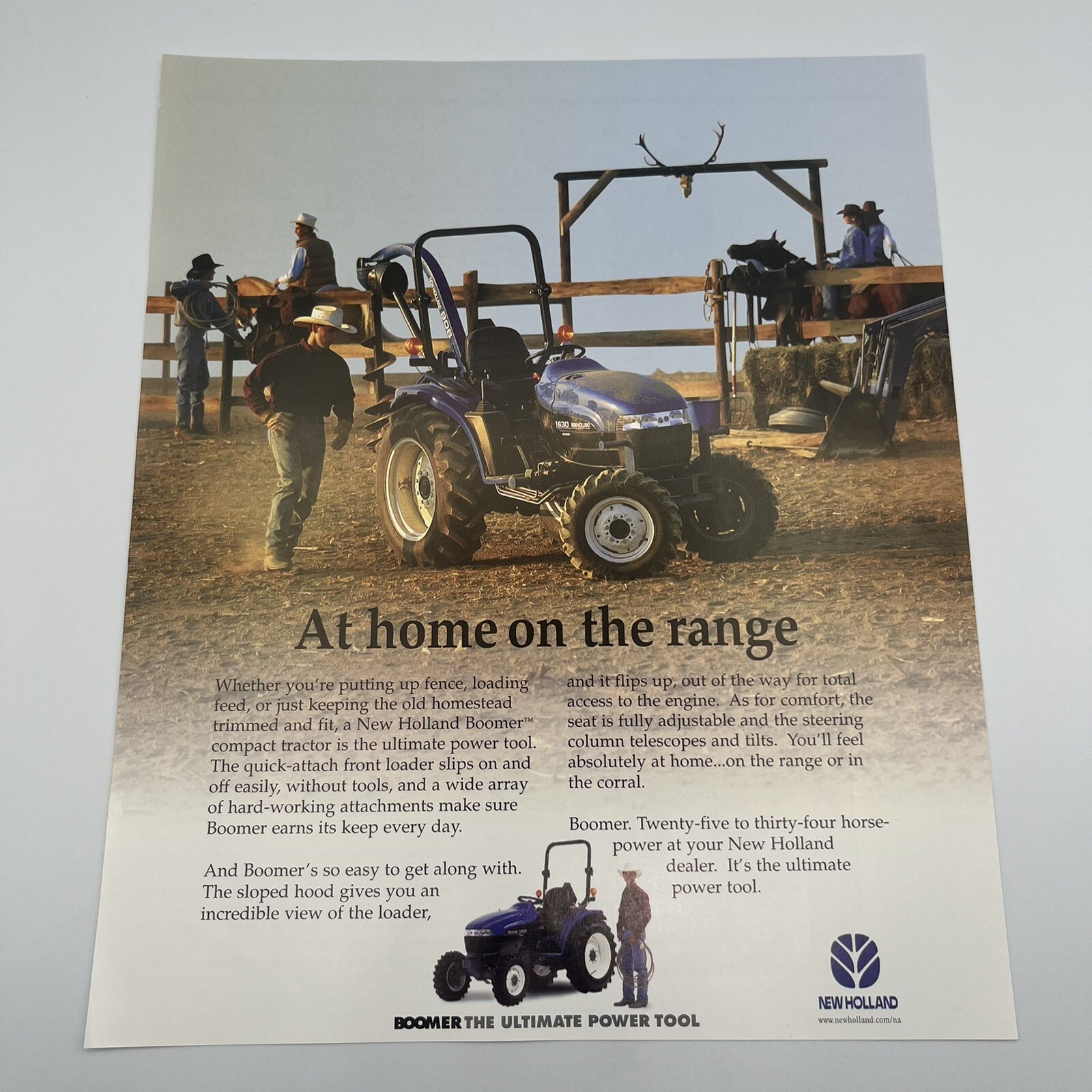 New Holland Boomer Compact Tractor 1998 Vintage Print Ad farming agriculture