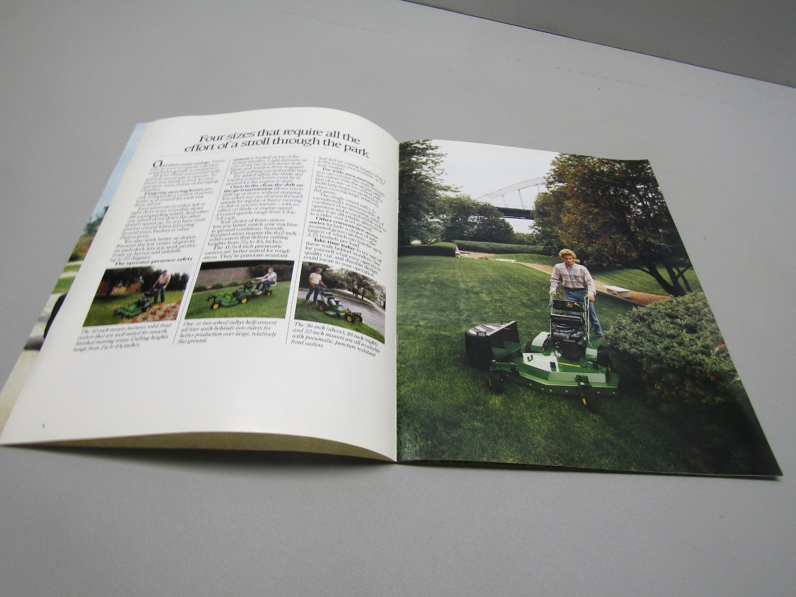 JOHN DEERE COMMERCIAL WALK BEHIND MOWERS DEALER SALES BROCHURE UNKNOWN YEAR