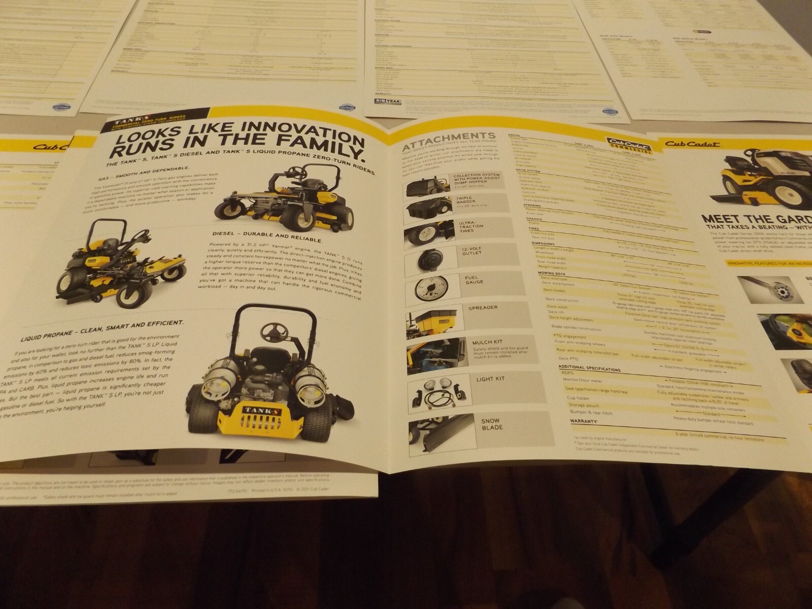 11-pc. CUB CADET MOWERS, TRACTORS, WALK-BEHIND MOWERS, 2011