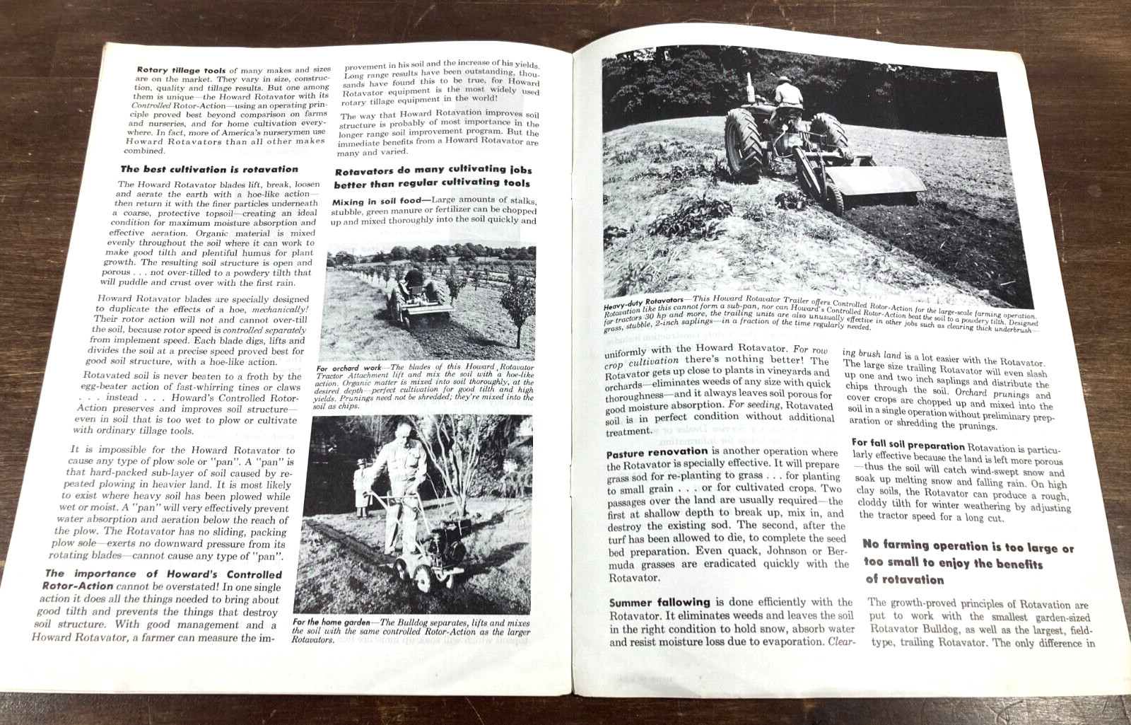 Howard Rotavator Co. 1950’s Improve Your Soil Dealer Sales Brochure Rototiller