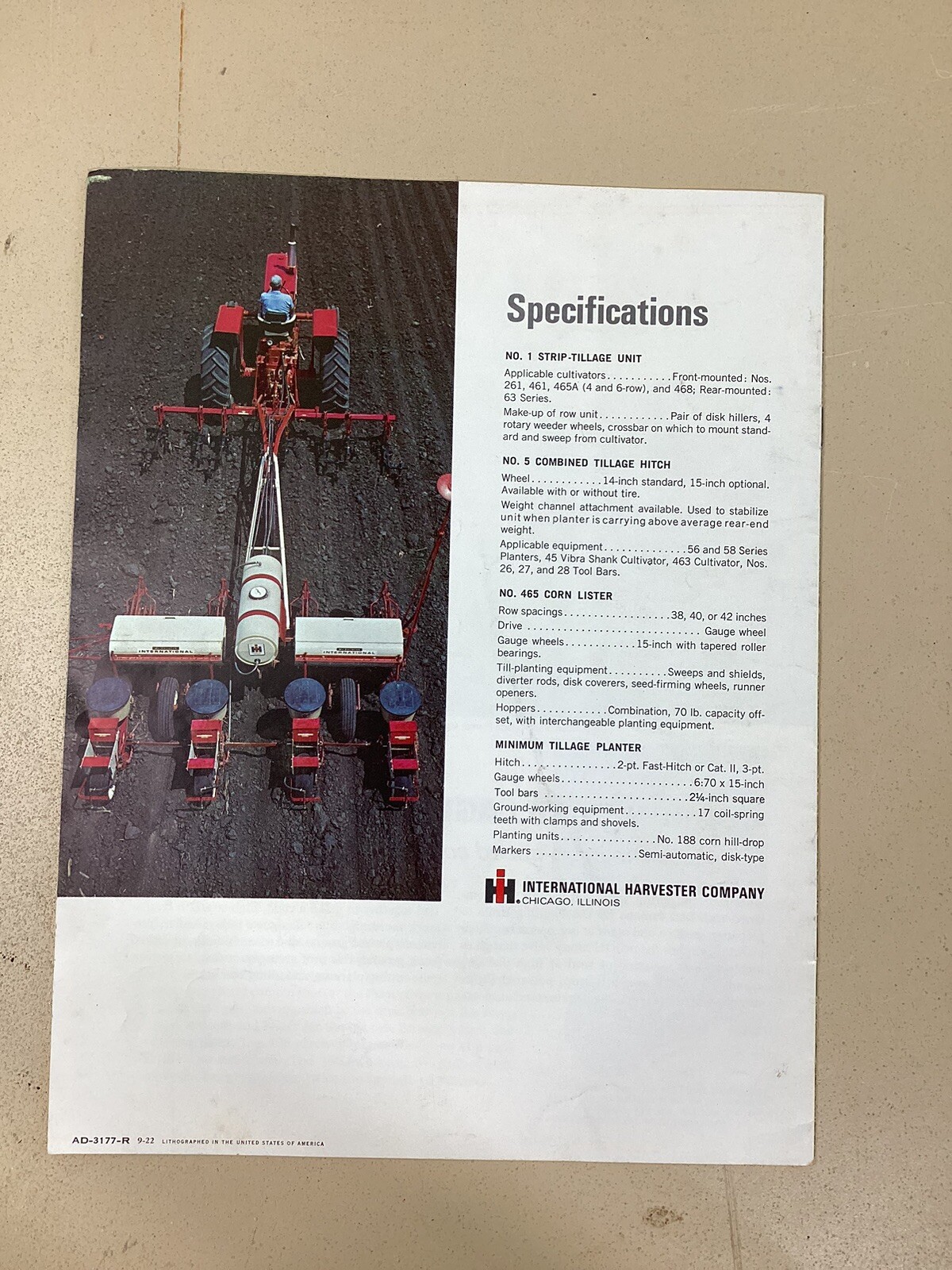 International Harvester Combined Tillage Equipment 1965 Brochure FCCA