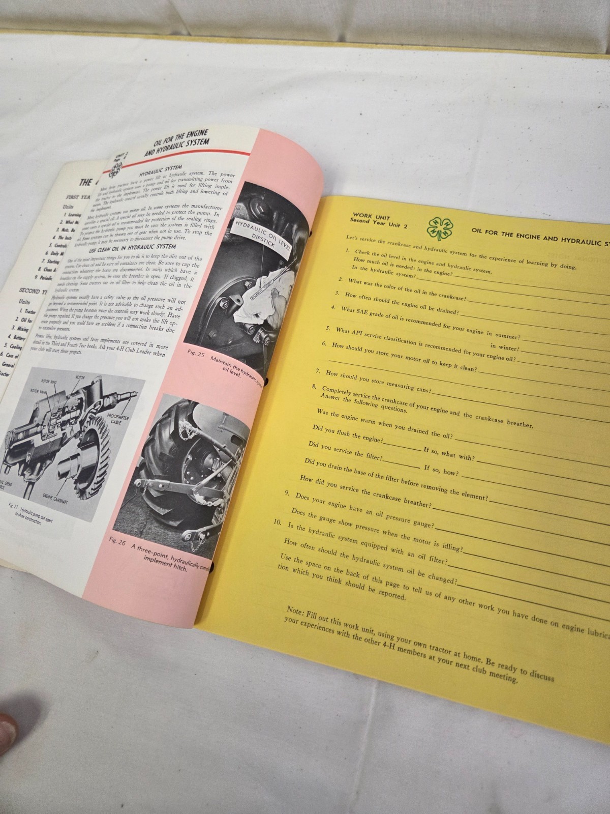 1963 4H Tractor Care And Safety Program Manual Book Second Year