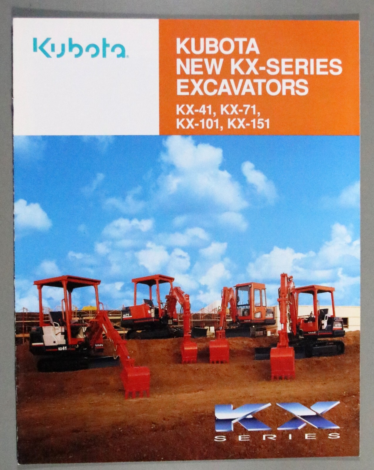 KUBOTA Brochures/Literature KW-Series Excavators KX-41, KX71, KX-101, KX-151 (N)