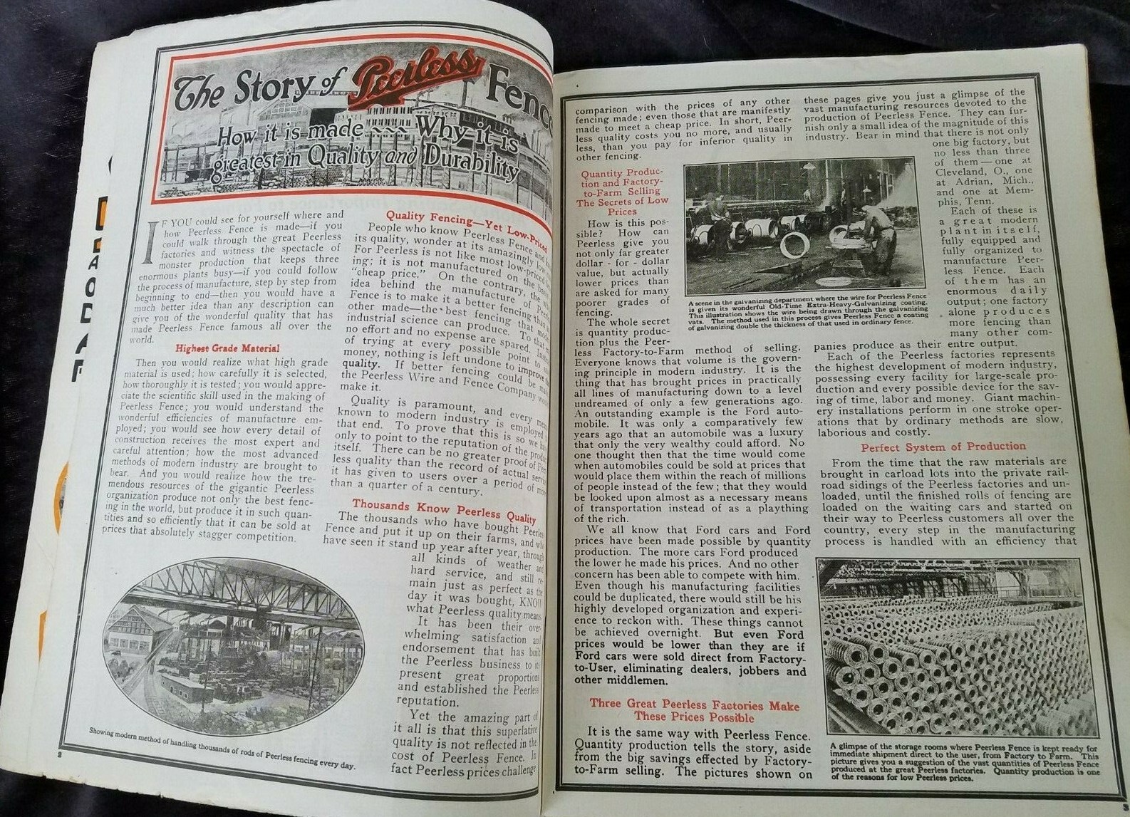 1922 Catalog PEERLESS Wire & Fence Co Cleveland OH Posts Roofing Paint Factories