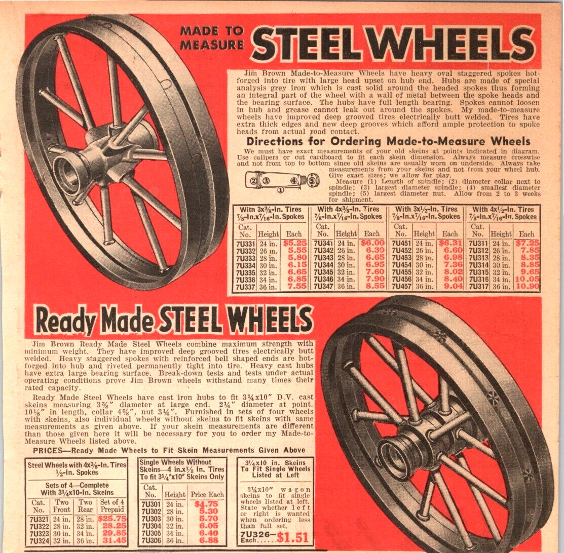 1943 Print Ad STEEL WHEELS & Redwood STORAGE TANK 9.5″ x 6.5″ Jim Brown product