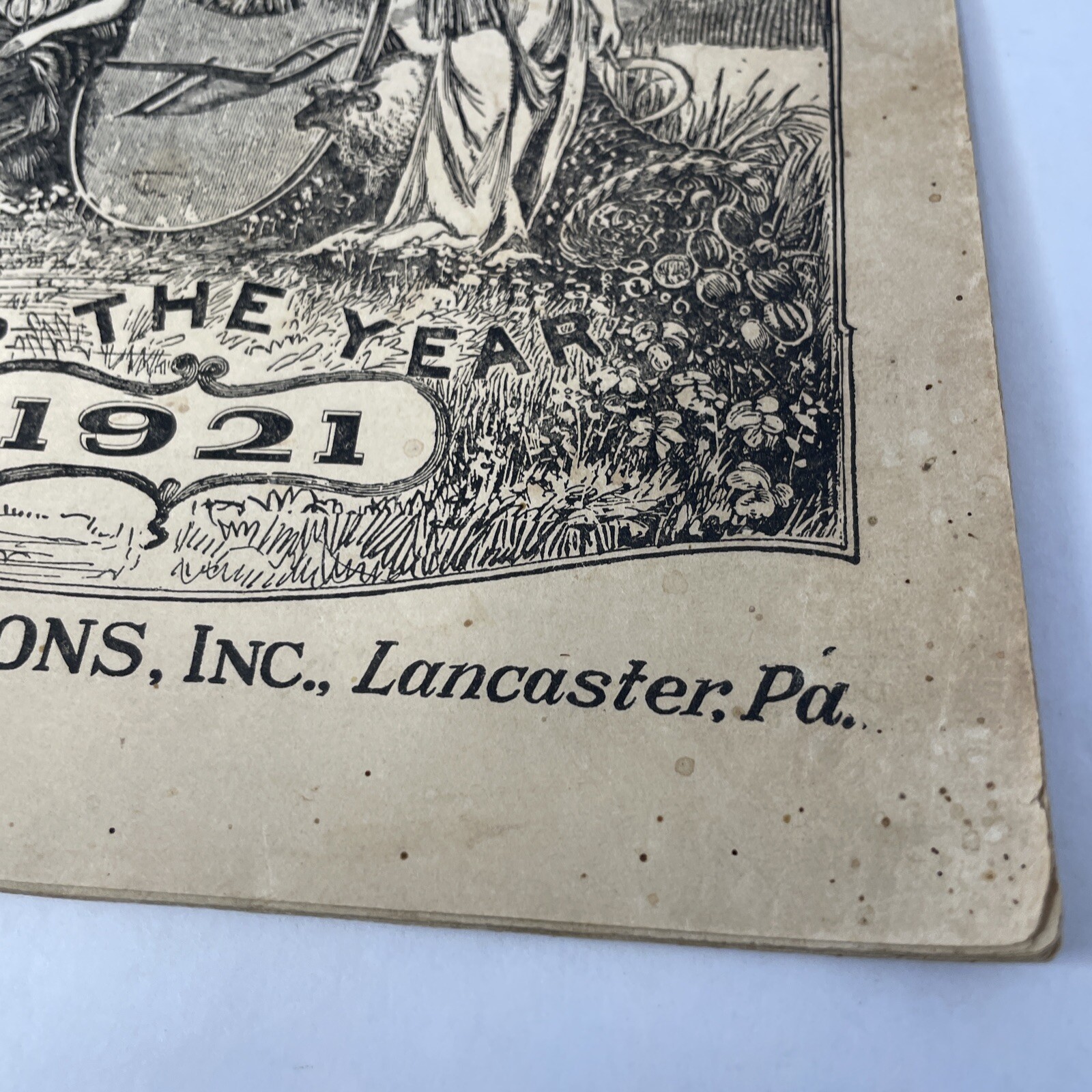 Vintage 1921 John Baers Sons Agricultural Almanac Lancaster Penn Farmers Almanac